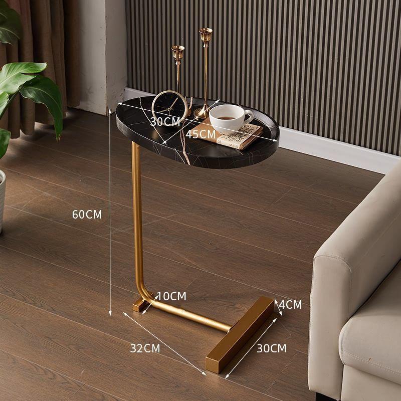 Light Luxury Metal Edge Desk Simple Coffee Living Room Bedroom Office Bedside Mobile Small Tea Side Table Home Decorations