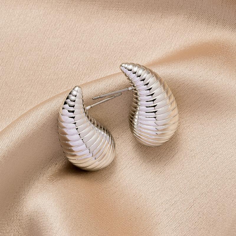 Jewelry Irregular stud earrings Personality trend Geometric hollow water drop earrings