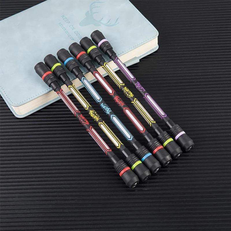 10 Pcs Fidget Stress Relief Spinning Ballpoint Pens Smooth Gel Pen 0.5MM for Primary School Students Easy Spin Funny Gift