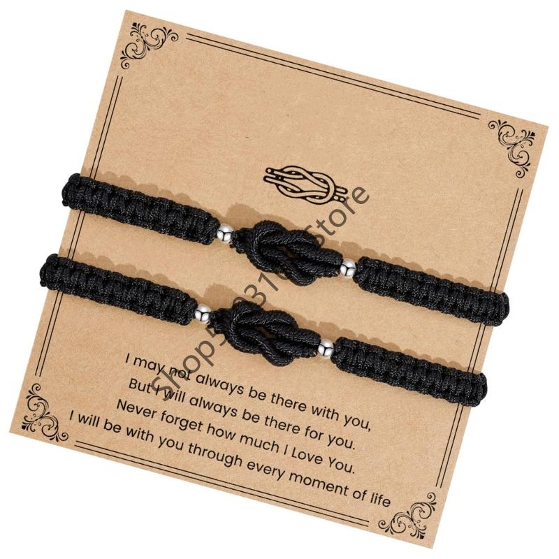 2pcs Forever Love Knot Bracelets Matching Couple Bracelet Anniversary Valentines Gifts for Boyfriend Girlfriend