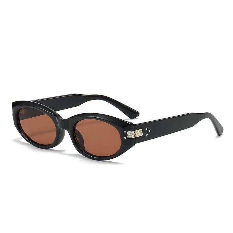 Slimming Cat Eye Sunglasses Women s Narrow Wide Black Frame Anti-uv High Grade StyleG