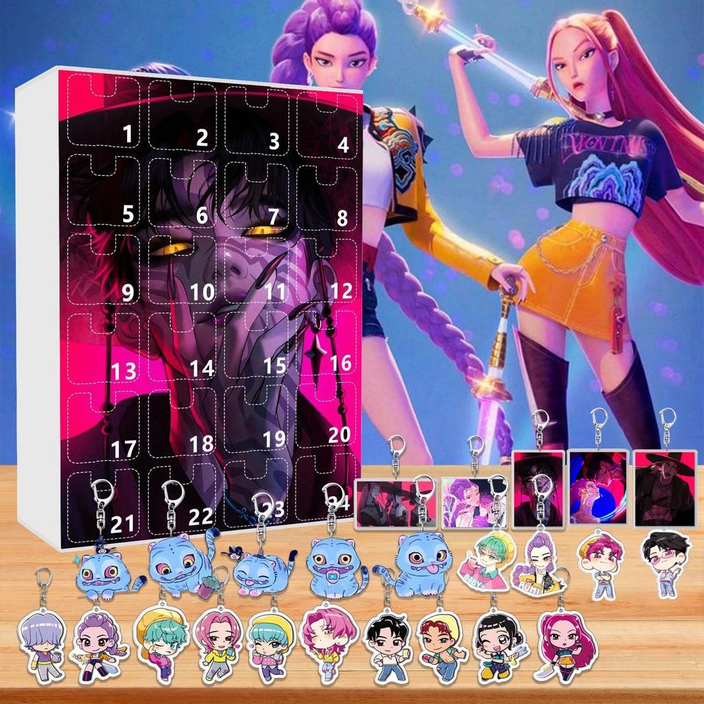 Neuer Kpop Dämonenjäger Adventskalender K Pop Dämonenjäger Rumi Mira Zoey Tiger Weihnachts-Countdown Adventskalender Geschenk 24 Tage