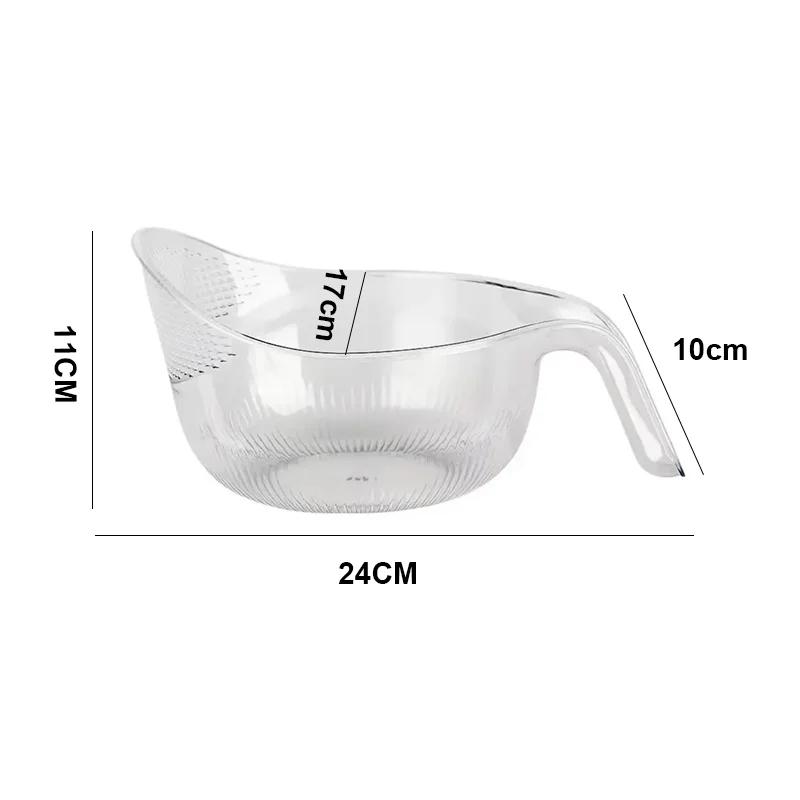 Kitchen Washing Gadget Rice Washing Filter Rice Rinsing Basin Drain Basket Household Dish Washing Fruit Bason Sink with Handle