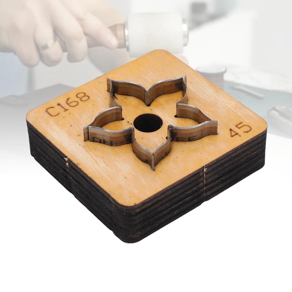 Flower Leather Cutting Die Wooden Base Steel Blade Multifunctional Leather Die Cutter for Crafts Decors