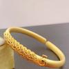 Gold Color Dragon and Phoenix Open Bracelet Children's Peacock Smooth Face