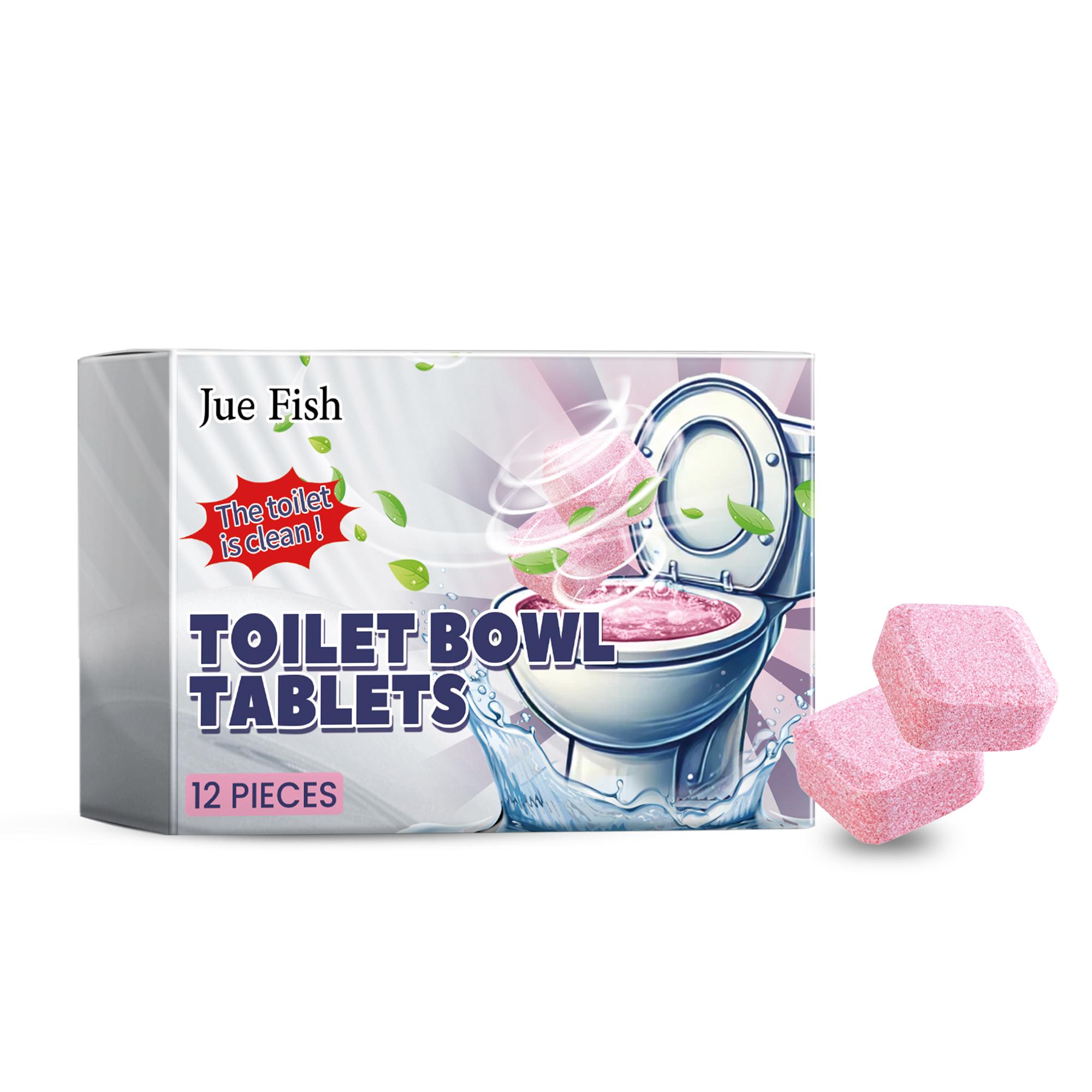 12/24PCS Toilet Cleaning Effervescent Tablets Strong Decontamination Refresh Air Fast Yellow Dirt Odor Removal Soluble Tablets 12pcs