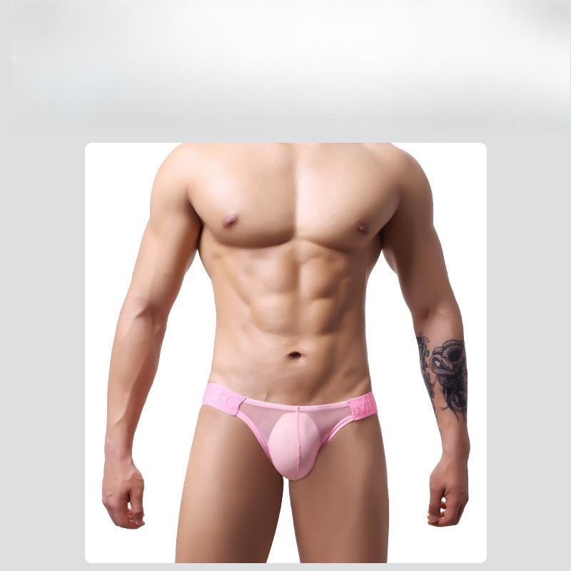 Men'S Underwear Sexy U Convex Pouch Lingerie Underpants Tight Low Rise Briefs Mesh Transparent Jockstrap High Elastic Panties