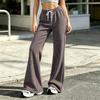 Women's Plaid Flare Pants with Waist for Casual and Home Wear