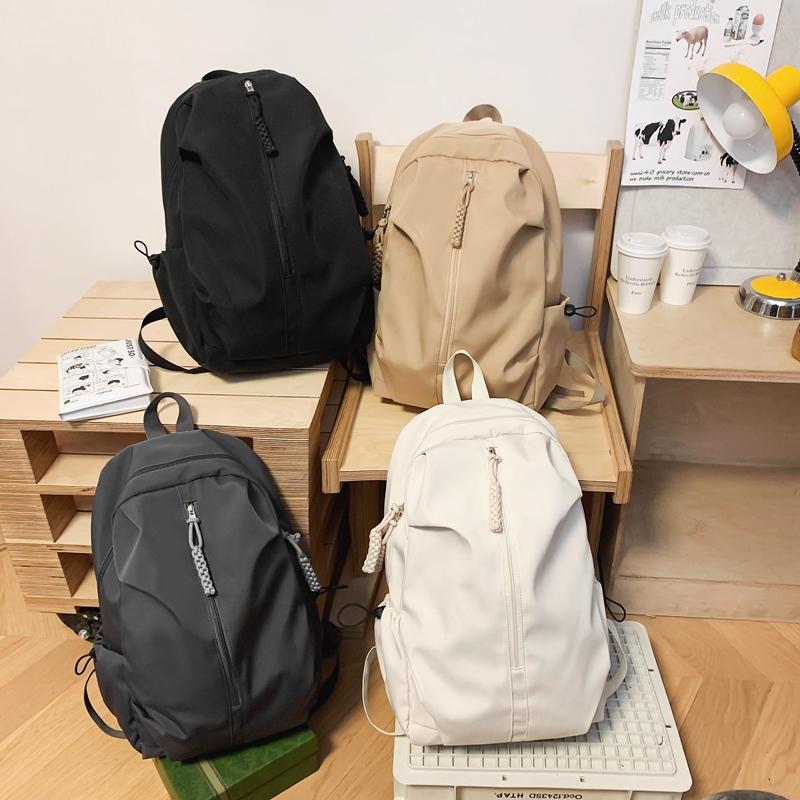 Mochila masculina de cor sólida ao ar livre mochila de viagem de grande capacidade à prova d'água bolsa de computador bolsa escolar de estudante