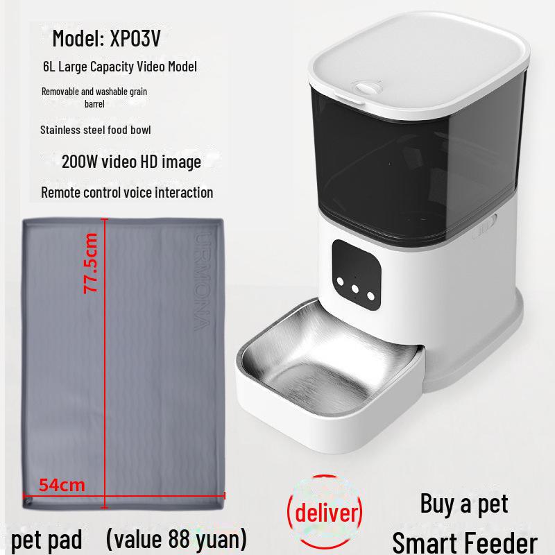 Smart Pet Feeder: Automatic Timer, Portion Control, Remote Viewing, and Interactive Feeding for Cats and Dogs