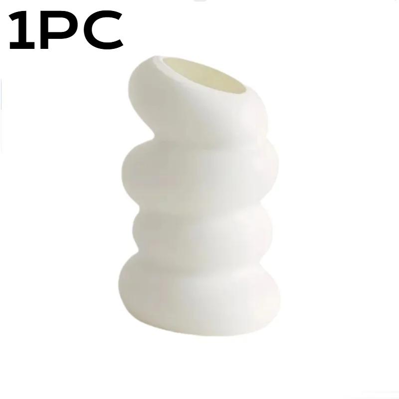 

2Pcs Plastic Spiral White Vase Nordic Creative Flower Arrangement Container Decoration Vase Home Bedroom Tabletop Vase Ornament