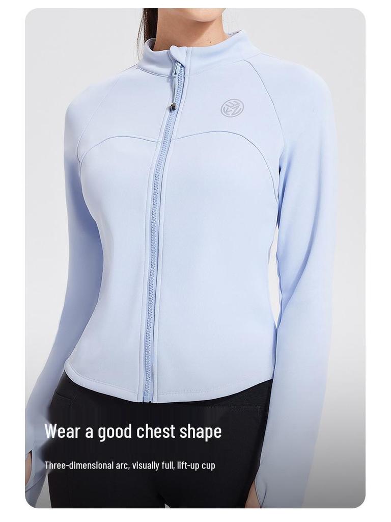 Women's Autumn & Winter Plus Velvet Sports Hoodie: Long Sleeve, Zip-Up, Outdoor Fitness, Quick-Dry, Slim Fit Yoga Jacket