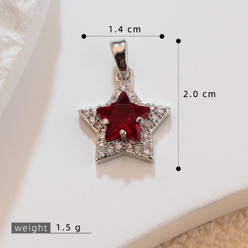 18k Gold-Filled Micro-Paved Zircon Star Pendant DIY Necklace & Earring Materials