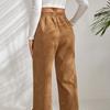 2026 New High-Waist Corduroy Pants, Women's Split Hem & Color Block Casual Trousers for Autumn Winter