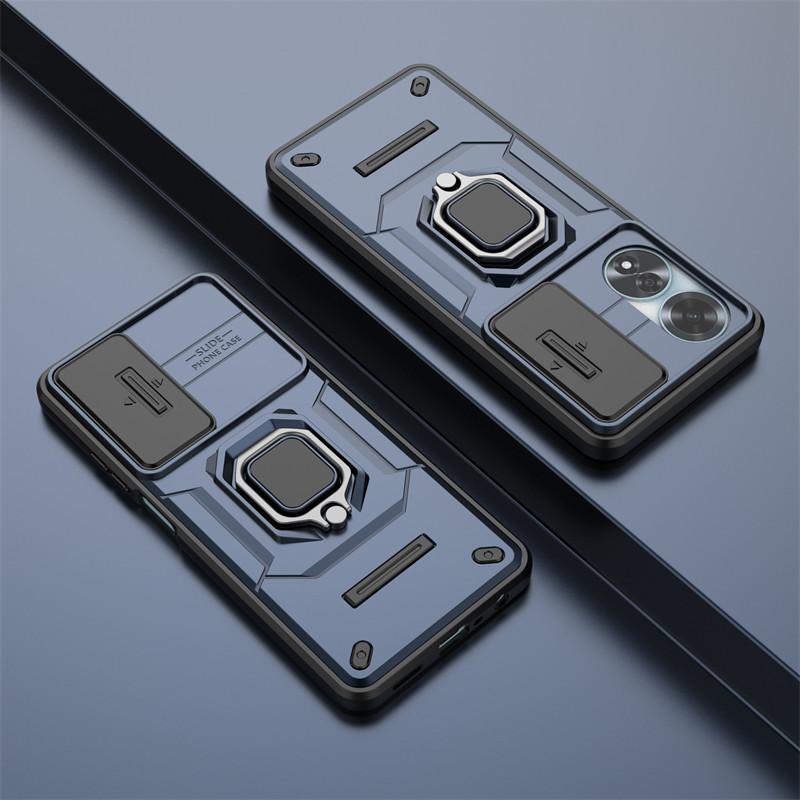 Pentru husă OPPO A60 Glisare Lentilă Cameră Huse Telefon Pentru OPPO A60 4G Husă Armură Rezistentă la Șocuri PC + TPU Suport Capac Spate Pentru OPPO A60