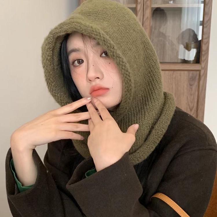 

Кофе Maillard ленивый ветер большая окружность головы гофрированная шапка-пуловер теплый ветрозащитный свободный шапка-балаклава M（56-58cm）