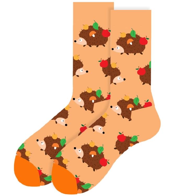 Women's Autumn Themed Socks with Thanksgiving Designs Maple Leaves Turkeys Pumpkin Prints Men's Cotton Crew Socks Gift