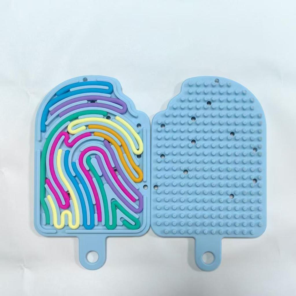 Kids' Space-Themed Sensory Ice Cream Puzzle Board