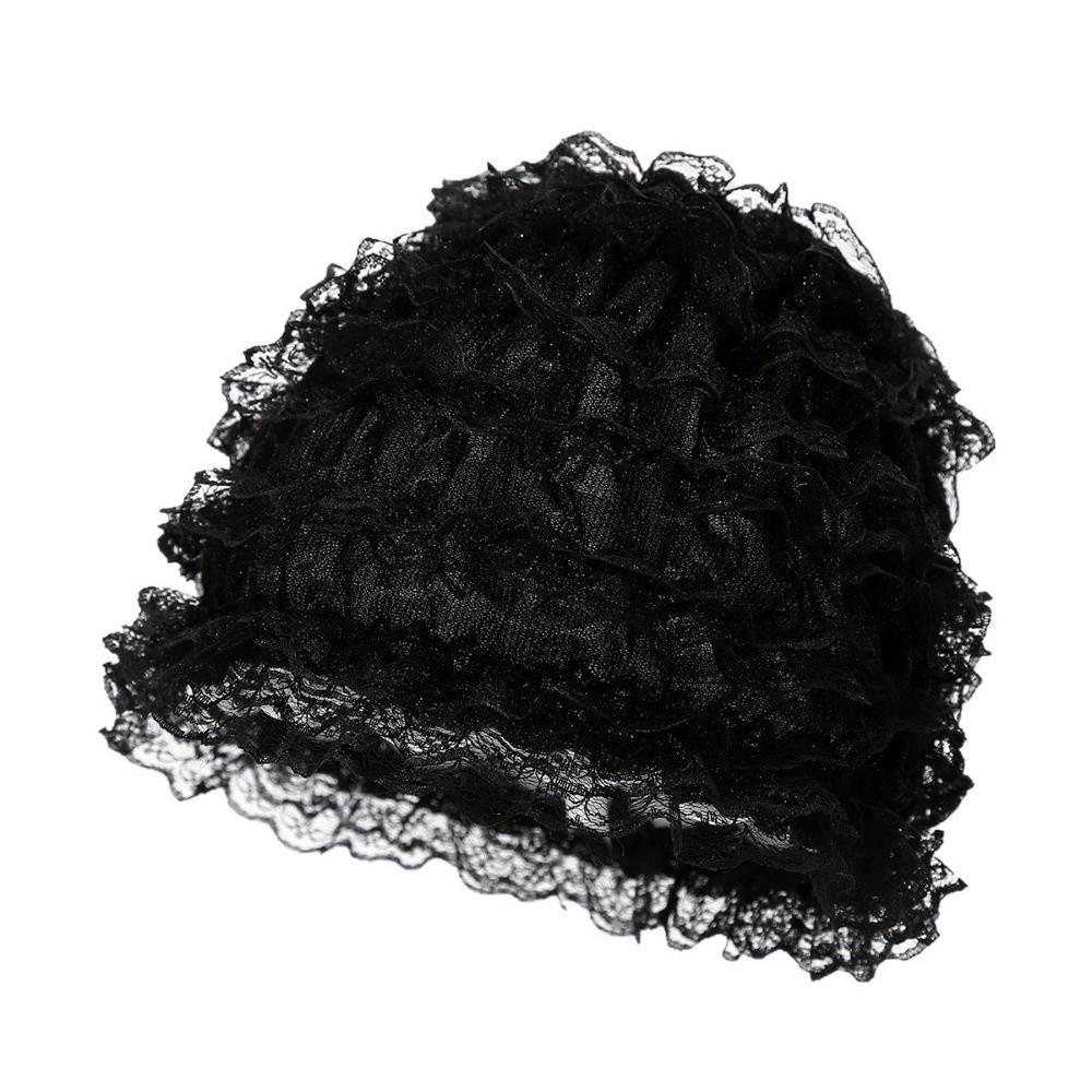 Soft Elastic Curly Hair Hat Breathable Mesh Lace Pullover Cap Beauty Lace Curling Hat  for Mom