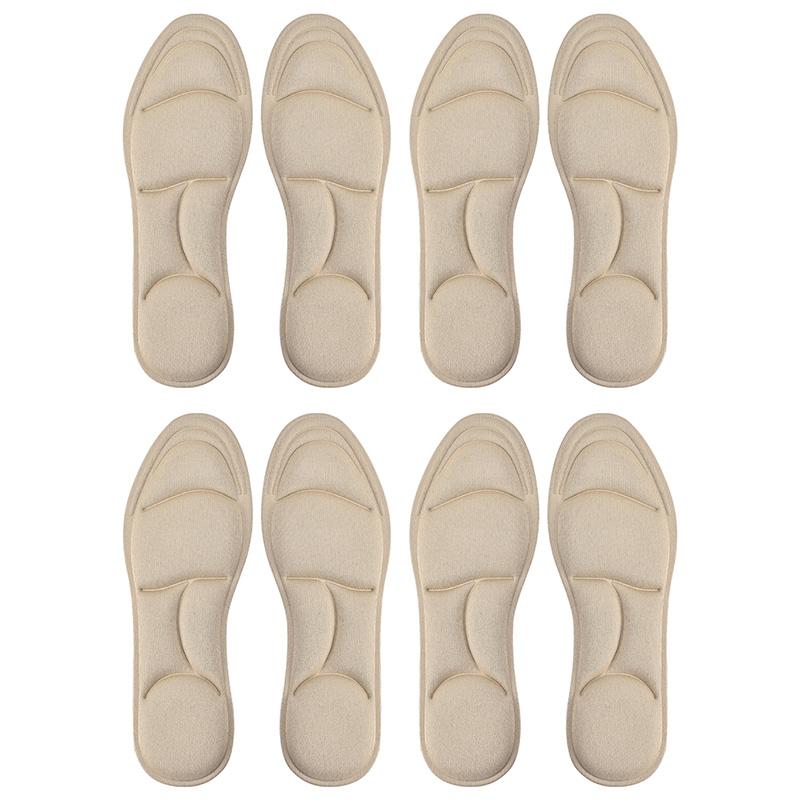 4pcs 5D Massage Memory Foam Insole, Thickened Breathable Cushioning, Comfortable Insole For High Heels