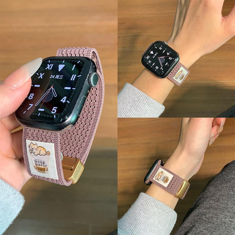 Nylon Breathable Strap for Apple Watch 44mm Strap Ultra 49mm 1 2 3 S10 11 46mm 42mm 45mm 40mm 41mm 38mm Straps for IWatch Series