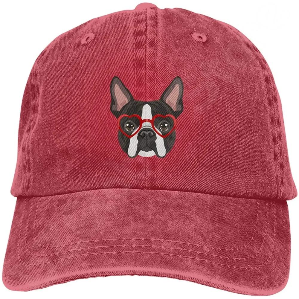 Denim Cap Boston Terrier Dog Baseball Dad Cap Classic Washed 100% Cotton Adjustable Casual Sports for Men Women Hat