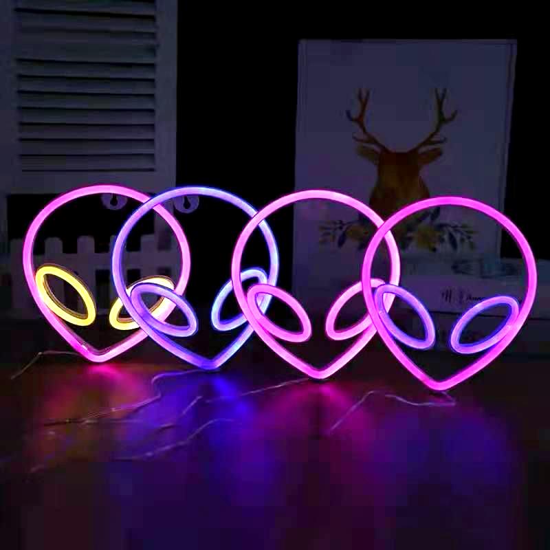 Wandleuchte in Alienform mit Neon-LED - Feiertagsatmosphäre & Liebesdekorationsstreifen
