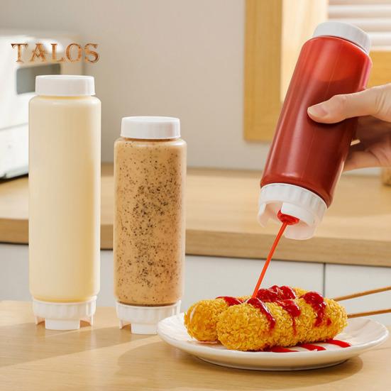 Krydderdispenser Klembar Sausflaske Stor Kapasitet Gjenbrukbar Krydderbeholder Dobbelthodet Kjøkkenverktøy for Væsker Sauser