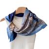Women Fashion Spring Summer Lady Printed Imitation Silk Scarf Elegant Shawl Versatile Square Neckerchief and Headscarf