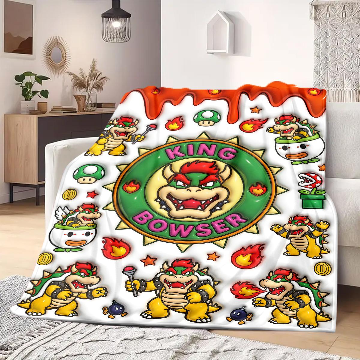 

Mario Anime Print Blanket Warm Comfortable Flannel Blanket Suitable for Bedrooms, Sofas, Beds, Chairs, Picnics, Travel 75x90cm