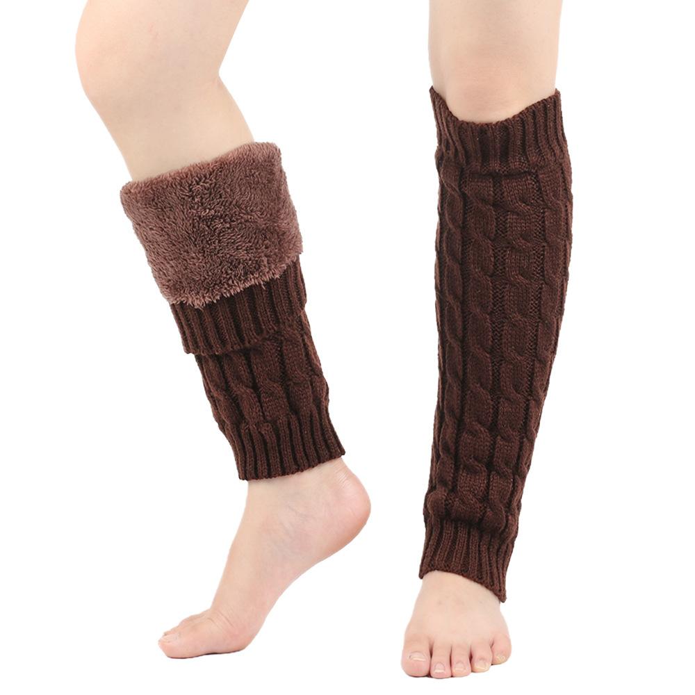 A Pair of Plush Sock Covers for Warm and Thick Leg Protection, Outdoor Cold Proof Foot and Leg Protection Covers