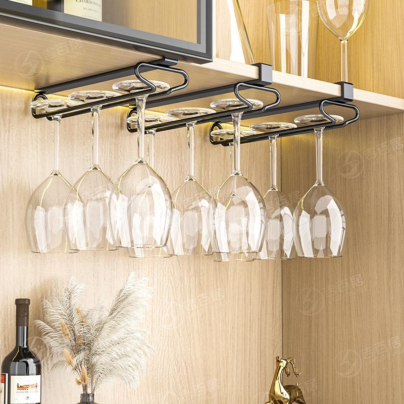 Κάτοχος ποτηριών κόκκινου κρασιού ανάποδα, δεν απαιτείται διάτρηση, κρεμαστό ποτήρι, κάτω από το ντουλάπι, οικιακό ράφι αποθήκευσης, ράφι αποθήκευσης