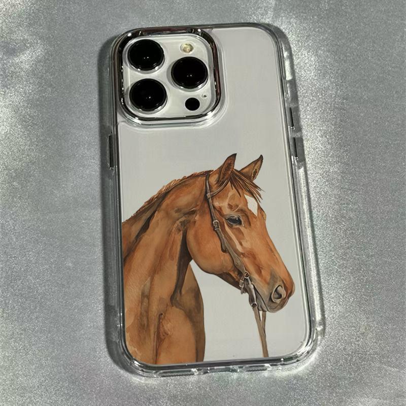 Black Horse Pattern Phone Case For Infinix Smart Note Tecno Camon Spark Pova Hot 30 40 50 9 10 Pro Plus 4G 5G Transparent Cover