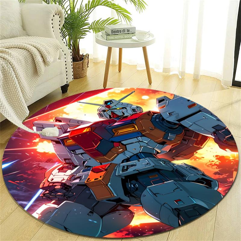 Personalized Gundam Round Chair Office Rug - Perfect for Mat, Office Chair & More - Ideal Gift for Birthdays and Holidays