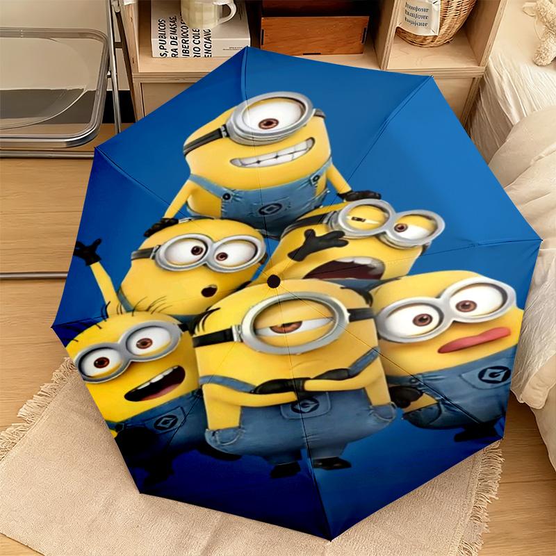 1PC Minion Invasion Automatic Umbrella - Suitable Travel Outdoor Portable Umbrella Birthday Gift Daily Essentials