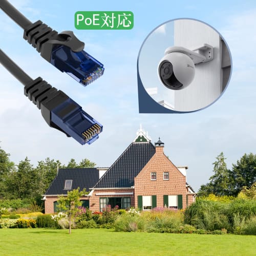 LAN Cable Outdoor CAT6 Ethernet Cable 3M High Speed Gigabit Run Cable UTP 1.0Gbps/250MHz Double Covered Internet Cable 26AWG OFC Flame Retardant/Weath