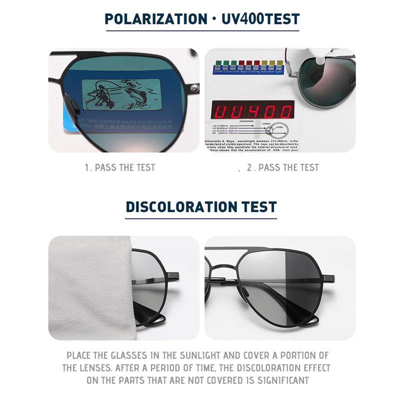 aoron Metal Frame Photochromic Polarized Sunglasses for Men Women Fashion Sports Driving Fishing Glasses UV400