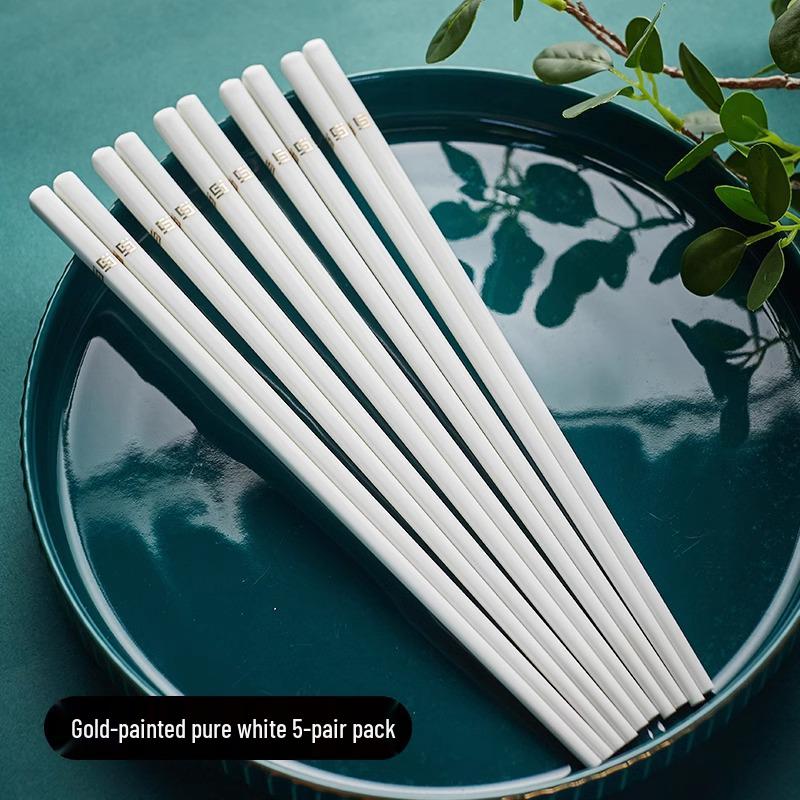 Pure White Bone China Chopsticks: Mold & Bacteria Resistant, Microwave Safe, High-Temperature Ceramic Chopsticks.