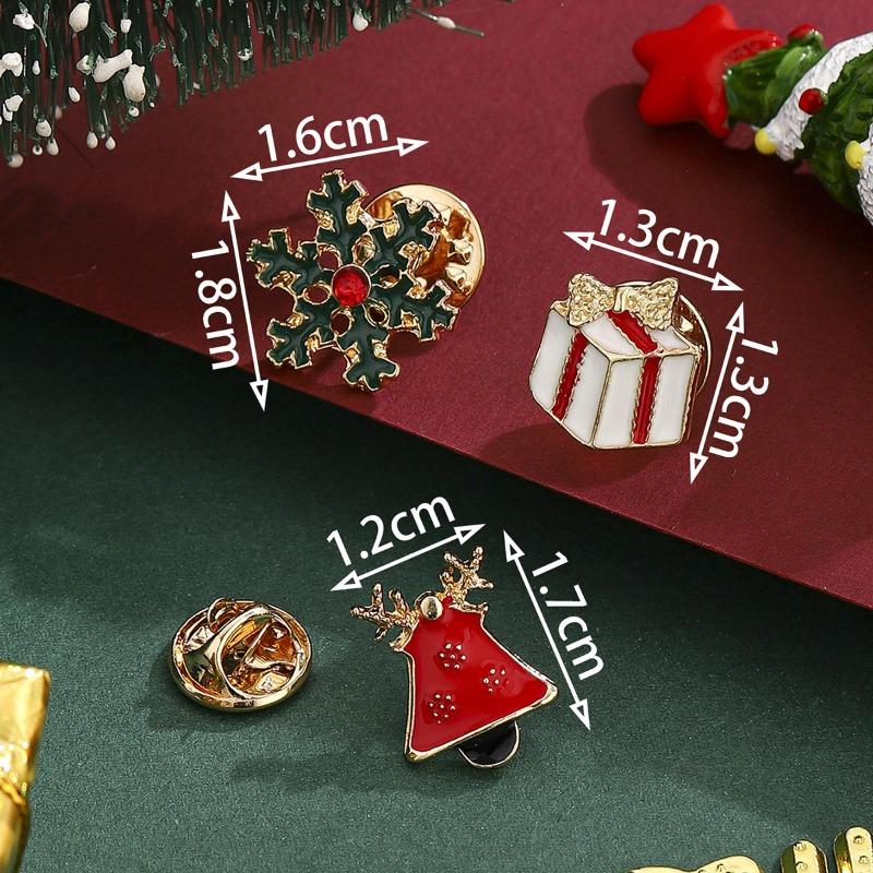 Christmas Brooch Christmas Hat Gift Alloy Snowflake Decoration Elk Delicate Brooch Christmas Ornament Badge