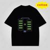Fun Battery Parallel Printed Tshirt For Couples Funny And Creative Combination Of Power Loose Short Sleeved Top