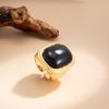 Anello/Orecchini Yousheng da Donna, con Grande Pietra Quadrata Design Retrò, Lega Resina Multipli Colori Stile Vintage Moda