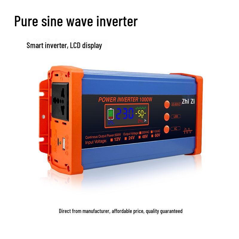 High-Power Pure Sine Wave Inverter: 12V/24V to 220V, Options: 1000W, 3000W, 5000W, 6000W LCD Pure 12V to 220V 1000W