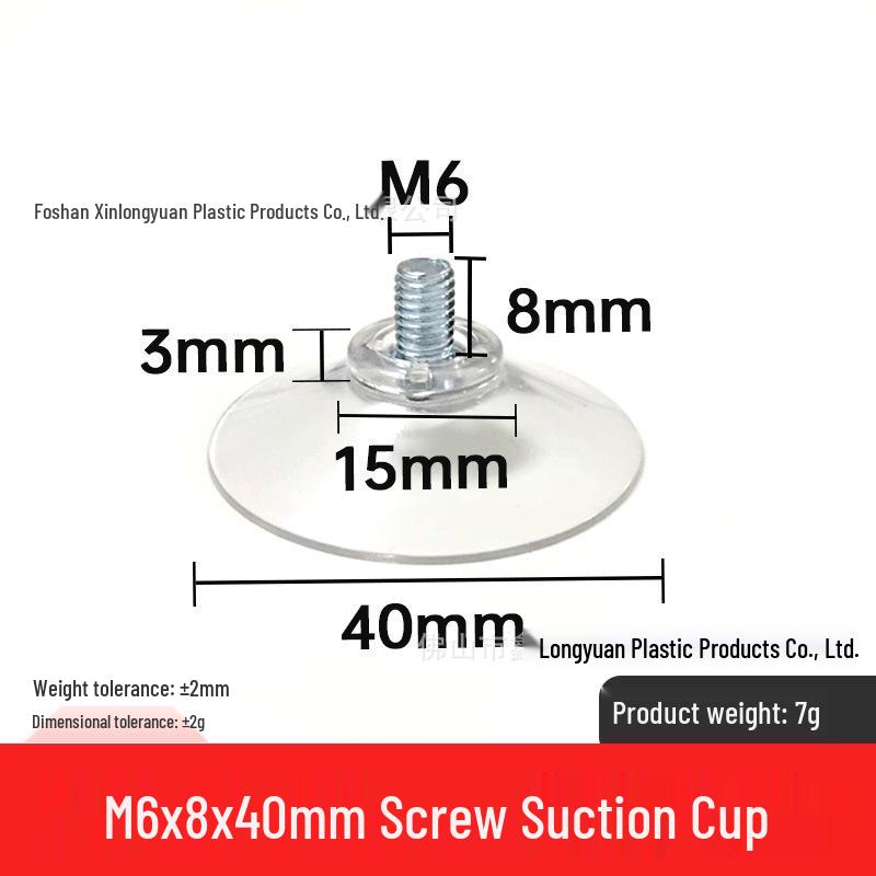 M4-M8 Transparente PVC-Saugnapf mit Gewindestange