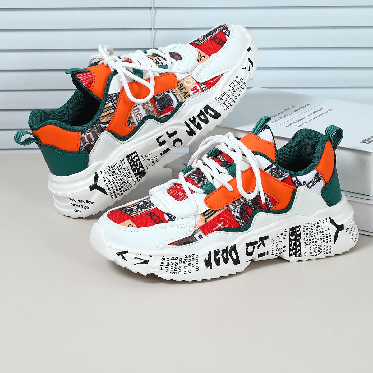 Platform dad shoes couple casual sneakers outdoor trendy shoes student school shoes 35