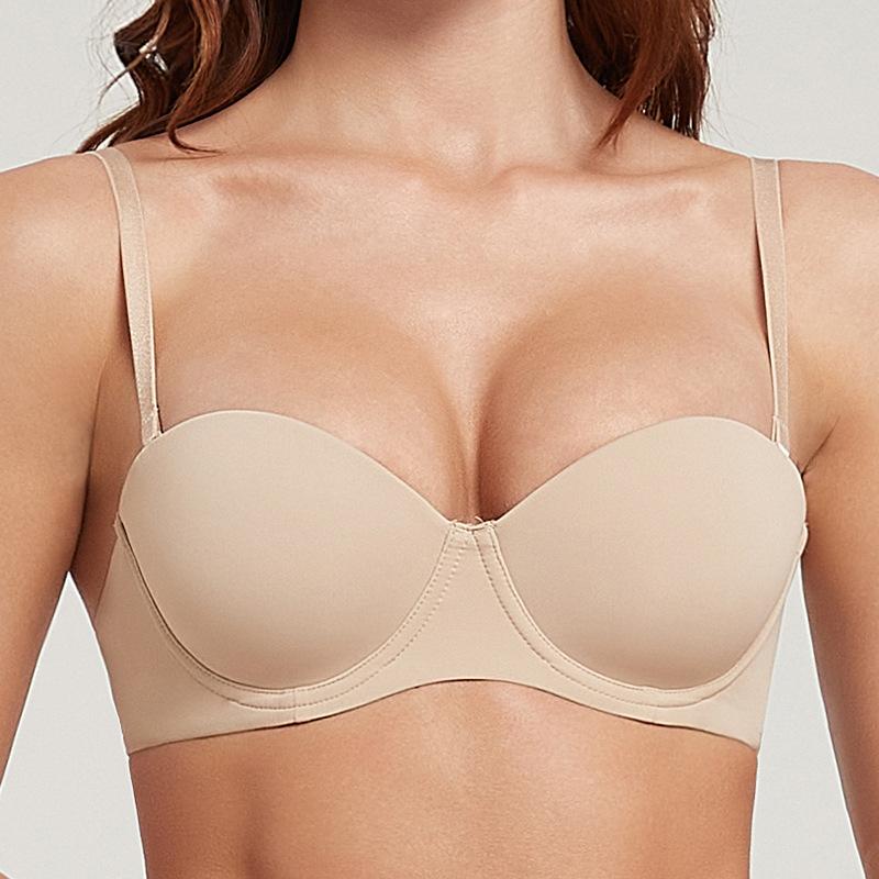 Summer seamless underwear women's soft steel ring smooth surface non-slip strapless underwear small breasts gather sexy bra cover