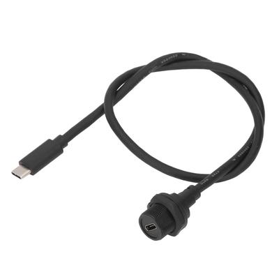 Wasserdichtes Verlängerungskabel Typ C Gewinde Buchse auf USB 3.0 Stecker Anschlusskabel 0,5 m Länge 30 V