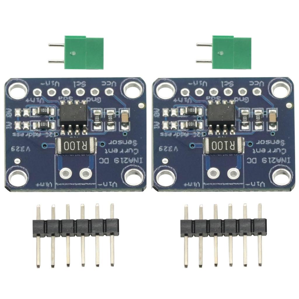 2 Pcs INA219 Bi-Directional DC Current Power Supply Sensor Breakout Module DIY 3V-5V IIC I2C Power Monitoring Sensor Module