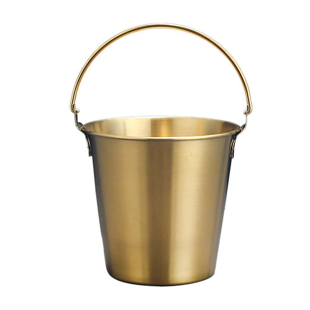 Mini Stainless Steel Pails Small Ice Bucket with Handle for Beverage Wine French Fries Chicken Wings Home Bars Parties