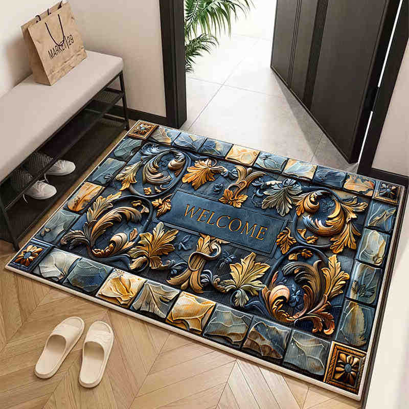 Mata podłogowa do domu w stylu amerykańskim Mata wejściowa do zdrapywania błota i brudu Odporna na zabrudzenia Mata podłogowa z kryształowego aksamitu Do użytku domowego Łatwa w pielęgnacji mata podłogowa