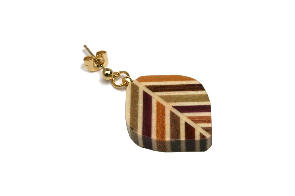 Parquet earrings A by Hakone Maruyama Bussan